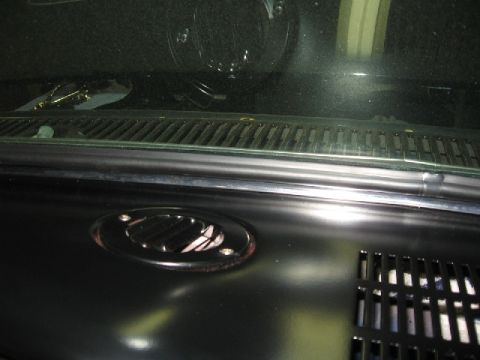1966 Ford F-100 - Interior view of a 1966 Ford F-100 dashboard, showing speaker and vent details.