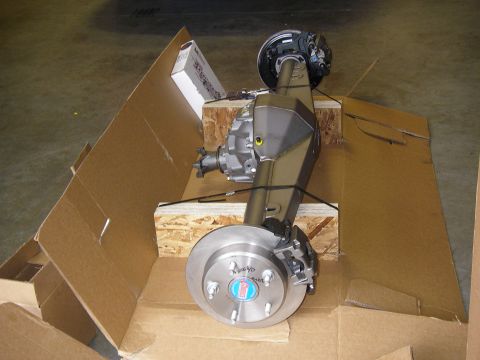 1990 Ford Bronco - Rear axle assembly with disc brakes, packaged for transport.
