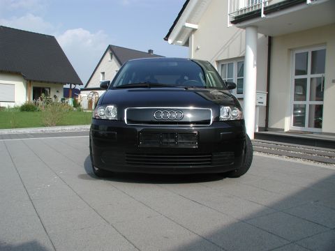 2001 Audi A4 - Front view of a black Audi A2 parked in a driveway.