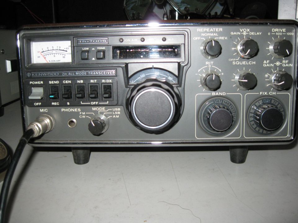 Kenwood TS-700S 2m all mode transceiver with large tuning knob and various controls