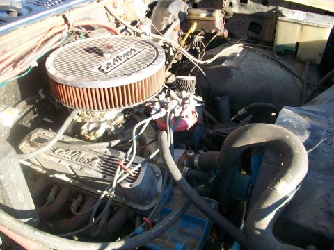 1986 Ford Bronco - Close-up view of an engine bay, showing the air filter, carburetor, and valve covers.