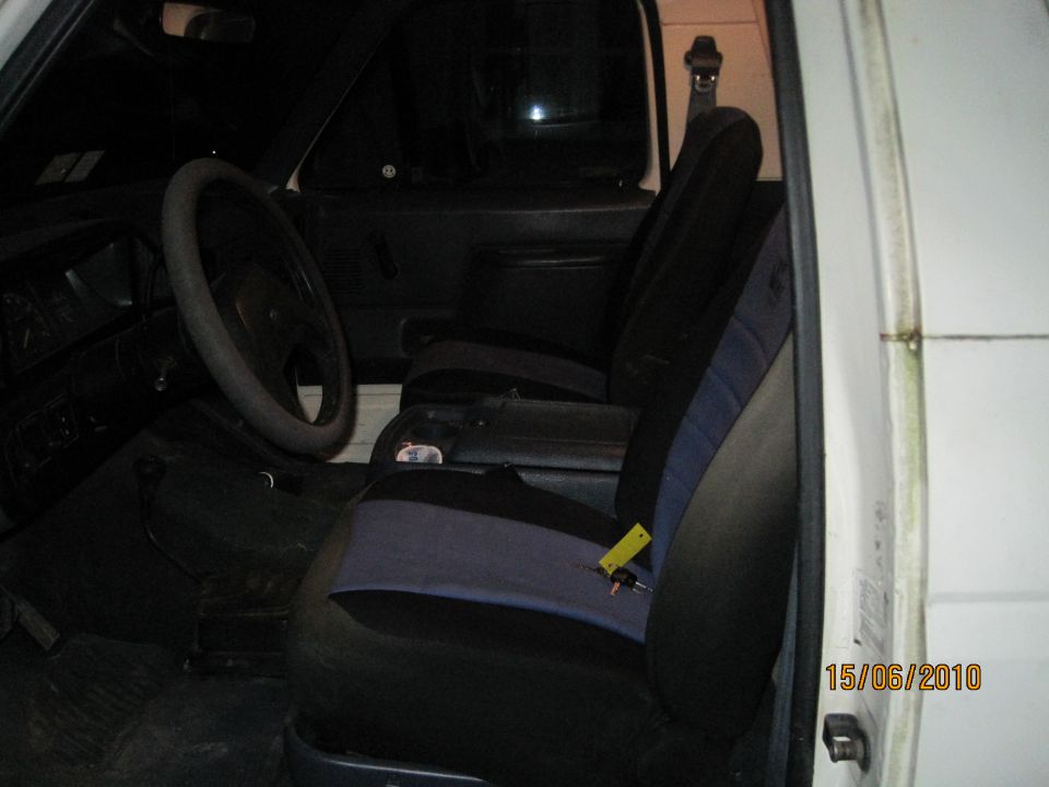 Interior of a 1989 Ford Bronco showing seats and dashboard