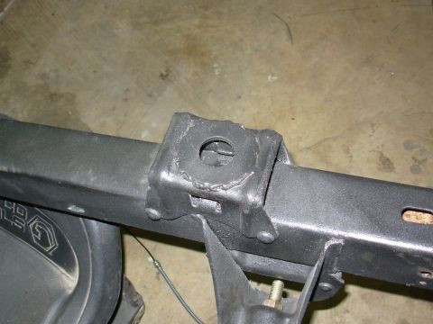 1983 Ford Bronco - The body mount perches were severely rusted, so he welded a washer over each one.
