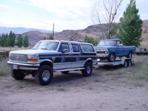 1994 Ford C-350 (Centurion Conversions) - '73 Ranger in tow. 460& C-6 for the wagon project.