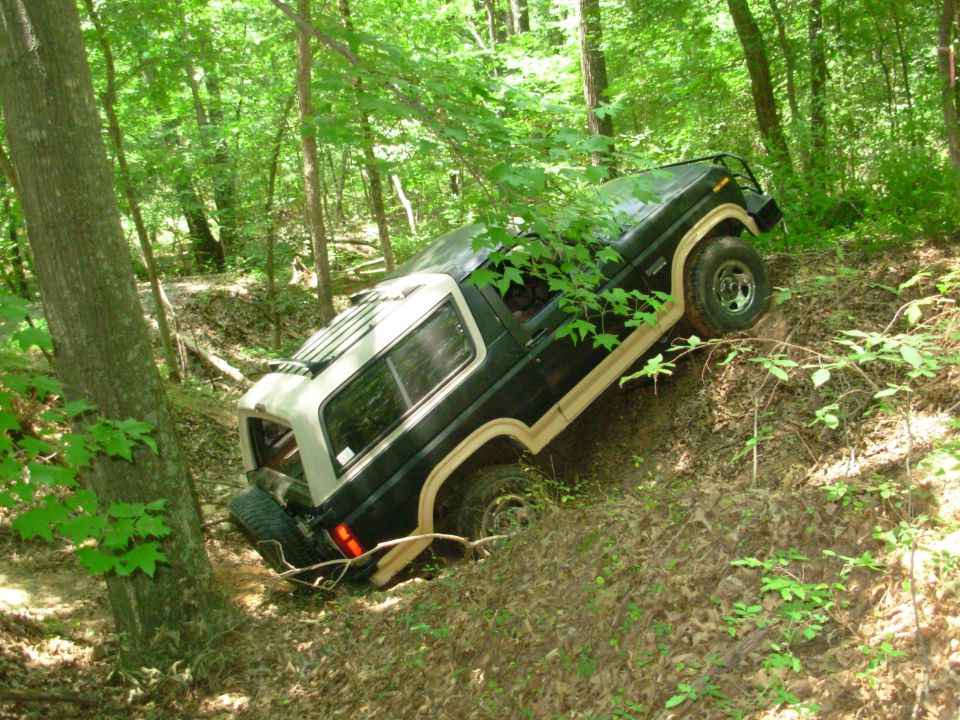 The soil under (& around) my RHR tire is mostly gravel with no roots to hold it together, so it's like driving on coffee grounds.  That may be why the stump came out so easily, and the draw bar went under the big root.
