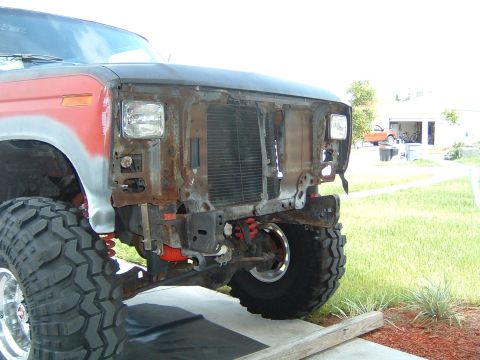 1983 Ford Bronco - Original radiator core support.