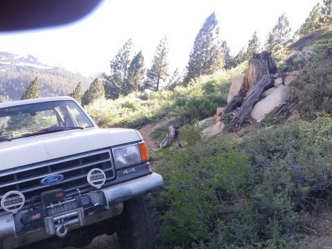 1991 Ford Bronco - This Ford truck is equipped with a winch and 4x4 badging, suggesting off-road capability.