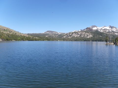 1991 Ford Bronco - A scenic view of a lake surrounded by trees and mountains on a clear day, with a website logo visible.