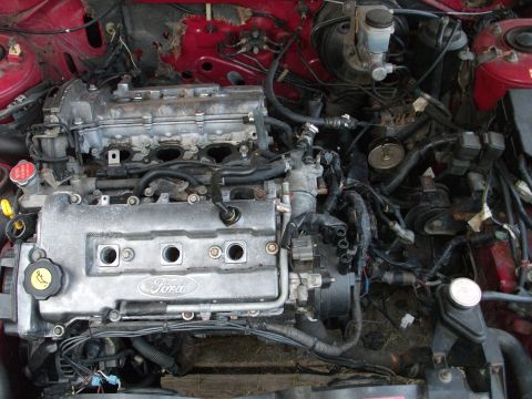 1994 Ford Probe - This is a close-up view of a Ford engine, showing various components and wiring harnesses.