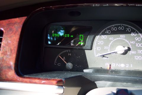 2001 Ford Crown Victoria - Interior view of a car's dashboard gauges, including odometer and speedometer.