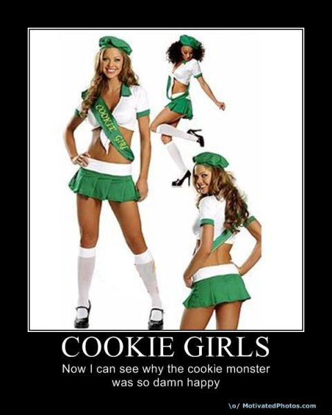1991 Ford Bronco - Three women are shown in cookie-selling costumes, with text overlaying the image.