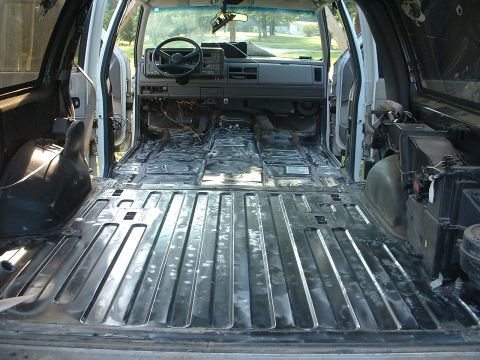 1994 GMC Suburban - Bare floor roughed up for the bedliner.