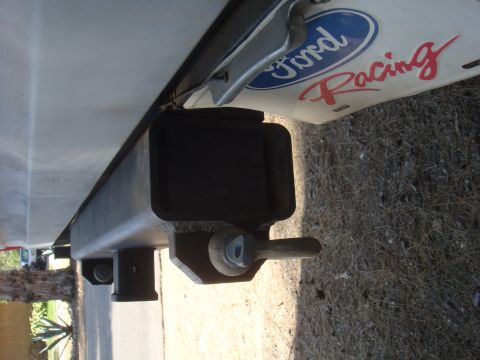 Ford Racing decal on trailer hitch