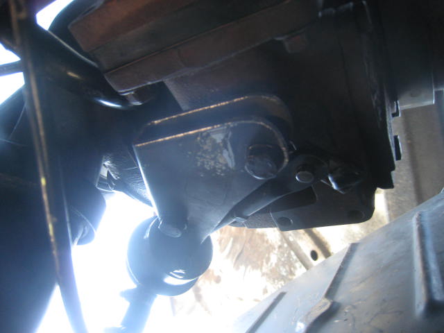 Underside view of a vehicle's mechanical components, possibly part of the drivetrain or suspension system