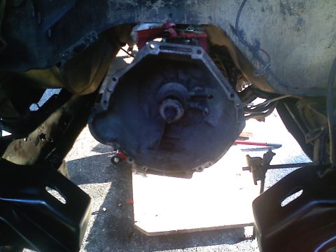 1990 Ford Bronco - Transmission bell housing removed during a diesel swap project.
