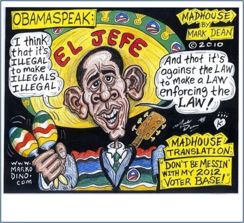 1972 Ford Ranchero - This political cartoon depicts a caricature of Barack Obama with exaggerated features, holding musical instruments and speaking about laws.