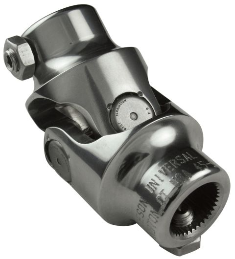 1990 Ford Bronco - A close-up view of a metal universal joint, showing its intricate mechanical design and visible markings.