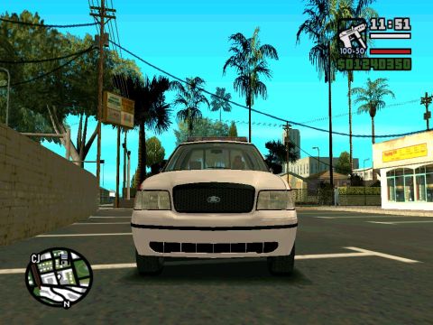 2000 Mercury Grand Marquis - This image depicts a police car from a video game, likely Grand Theft Auto: San Andreas.