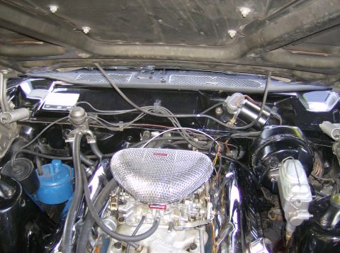 1970 Ford Ranchero - Close-up view of the engine compartment, showing various components and wiring.