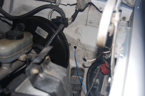 1994 Ford Bronco - Trans temperature signal wire entering cab through a grommet I added in the firewall.