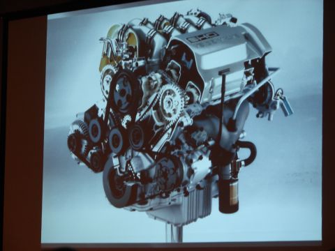 1992 Ford Taurus - Engine from a 1992 Ford Taurus SHO, showing its V6 24-valve configuration.