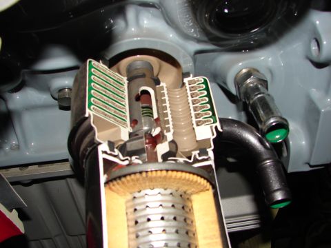 1992 Ford Taurus - Internal components of an oil filter assembly are visible in this cutaway view.