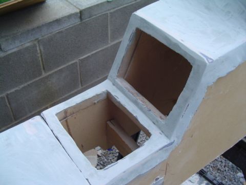 1999 Ford Taurus - Custom center console modification in progress, showing unfinished interior compartments.