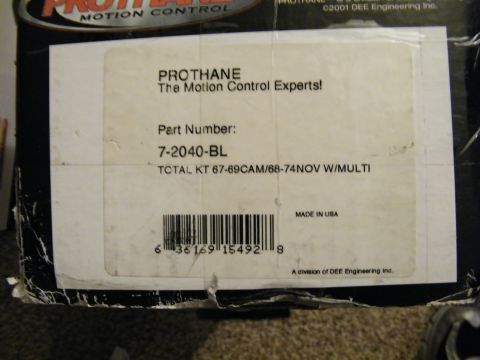 1982 Ford Bronco - This is a part box for Prothane Motion Control Experts, with a part number and barcode visible.