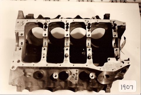 1973 Ford Mustang - Engine block with visible casting numbers and a date stamp of "6-8-73" is shown.