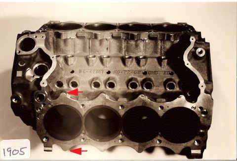 1973 Ford Mustang - This image shows a bare engine block, likely for a V8 engine, with some casting numbers visible.