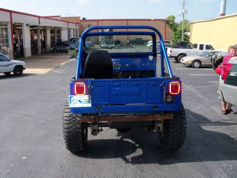 1978 Jeep CJ5 - Rear view of a blue 1978 Jeep CJ5 with a roll cage and Florida license plate.