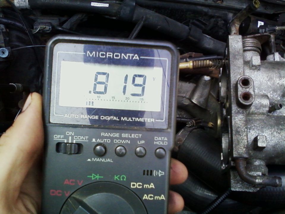 .819 volts at closed throttle