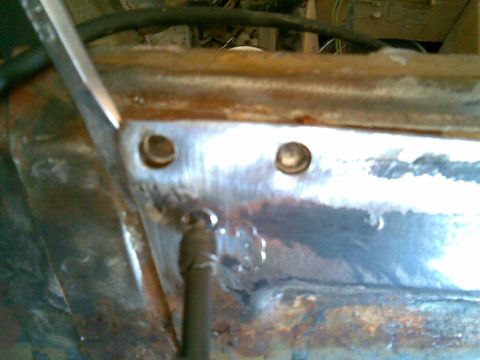 1972 Ford Ranchero - a little pry on the loose side while you're cutting will let you know as soon as you're through, so you don't go deeper than you need to