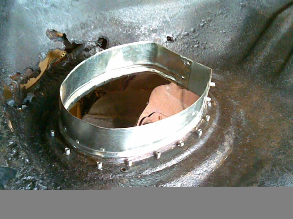 reconstructed intake stand-off. for some reason I decided to go with rivets rather than tack weld it in