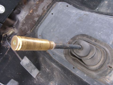 1978 Ford Bronco - Custom shift knob made from a shell casing is installed in the vehicle's interior.