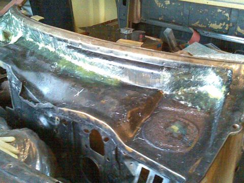 1972 Ford Ranchero - fiberglass resin & cloth to cover the holes