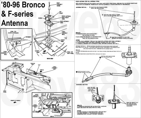 1983 Ford Bronco - 80-96 Antenna Base and Cable F-150-250-350, F-Super Duty and Bronco IF THE IMAGE IS TOO SMALL, click it. [url=https://www.supermotors.net/r…