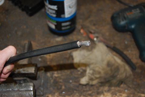 1994 Ford Bronco - Cable end tinned with flux core solder.