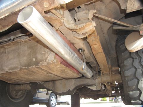 1978 Ford Bronco - 3in pipe out the back. I should probably stick a downturn on it and send it to the side, or just a 90 bend. Not quite sure yet.