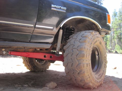 1989 Ford Bronco - Modified 1989 Ford Bronco with lifted suspension and aggressive off-road tires.