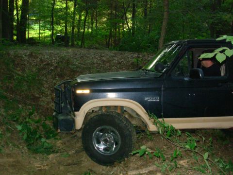 1983 Ford Bronco - I never made it up this, and eventually drove around a different line to exit the way I entered, near the big oak.