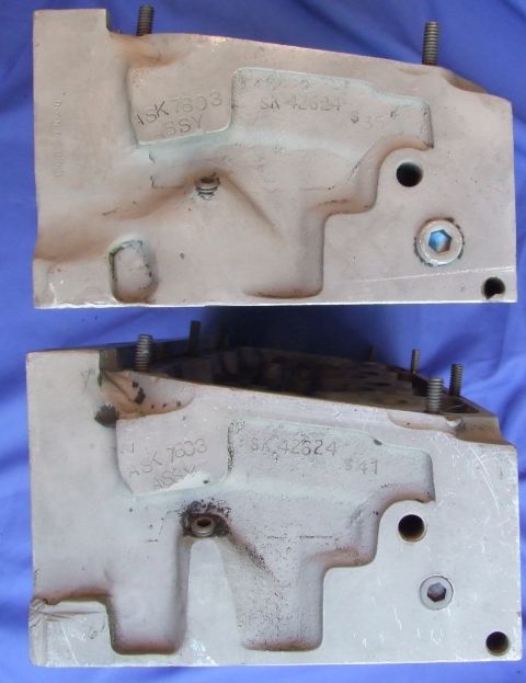 1973 Ford Mustang - Two engine components are shown, each with visible part numbers and casting marks.