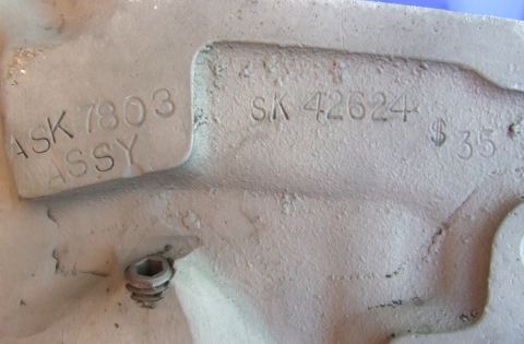 1973 Ford Mustang - This image shows stamped casting numbers on a vehicle part, not a 1973 Ford Mustang.