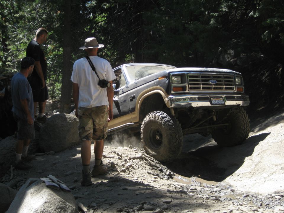 1986 Ford Bronco on rocky trail
