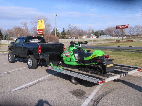 2001 Chevrolet Silverado 1500 - first sled for 2010 winter. '02 ZR 440