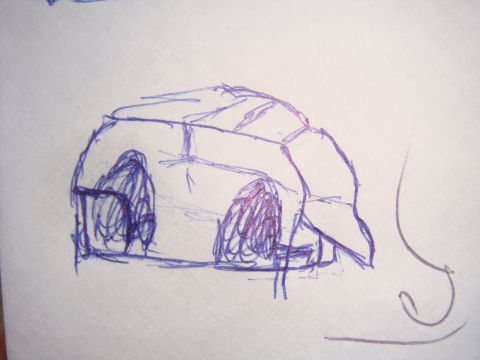 1992 Ford Bronco - A rough sketch depicts a vehicle's side view, with no discernible year or make.