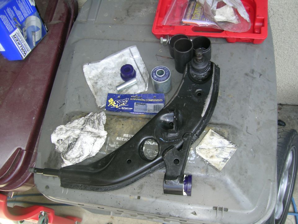 Control arm with SuperPro suspension components and ball joint