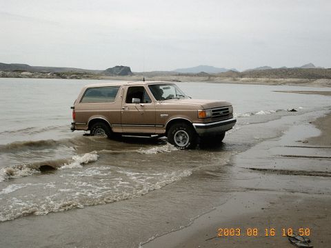 1989 Ford Bronco - Playing around in the lake.