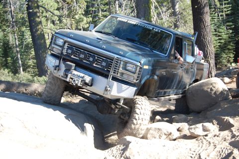 1993 Jeep Wrangler - This pickup truck is equipped for extreme off-roading on a challenging course.