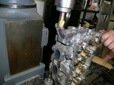 1995 Ford Probe - Machining an engine cylinder head on a milling machine, likely for a turbo build.
